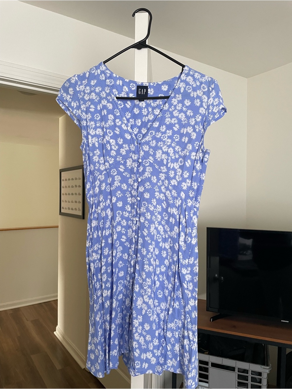 GAP Lavender Blue Floral Midi Dress
